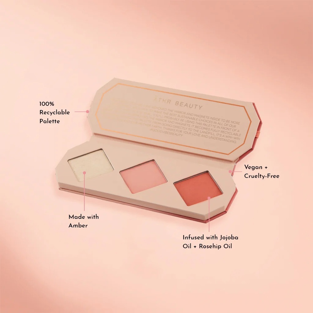 Aether Beauty Crystal Charged Amber Blush Shimmer Highlight Palette